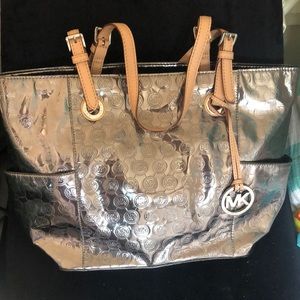 Michael Kors metallic monogram purse